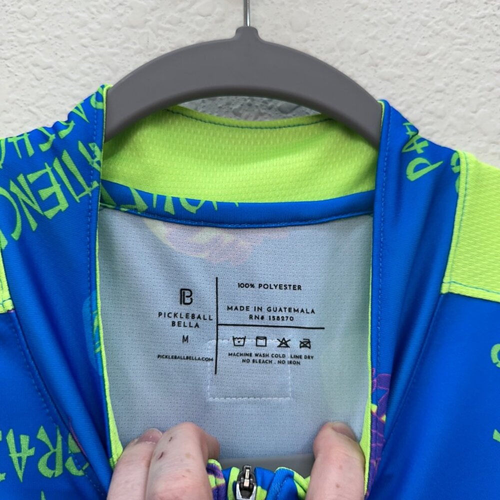 Pickleball Bella 1/4 Zip Sleeveless Jersey Tank Top Shirt Womens size Medium NEW - Picture 2 of 7